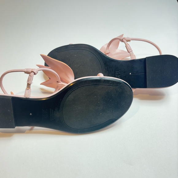 Zara Flat thong sandals with flower embellishment pink - Picture 8 of 15